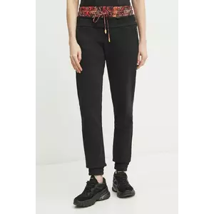 Just Cavalli pantaloni de trening femei, culoarea negru, cu imprimeu, 78PAAE01 CF100 imagine