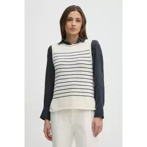 Mos Mosh vestă din bumbac femei, culoarea bej, 168040 imagine