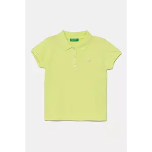 United Colors of Benetton tricou polo copii culoarea verde, cu guler, 3WG9G300A imagine