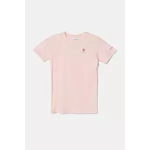 Columbia tricou de bumbac pentru copii culoarea roz imagine