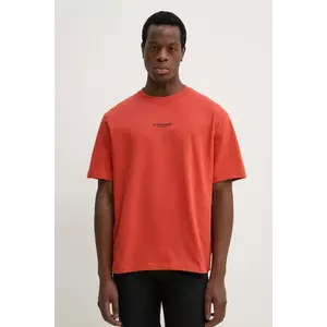 G-Star tricou din bumbac bărbați, culoarea portocaliu, cu imprimeu imagine