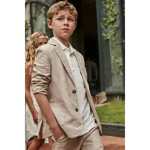 Mayoral jachetă din amestec de in pentru copii culoarea maro, 6485 imagine