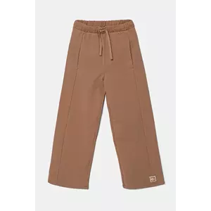United Colors of Benetton pantaloni de trening din bumbac pentru copii culoarea portocaliu, neted, 3UNICF061 imagine