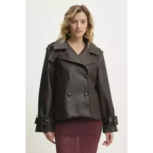 Answear Lab geaca culoarea maro, de tranzitie imagine