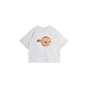 Mini Rodini tricou Flundra culoarea gri, cu imprimeu, 2522012994 imagine