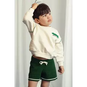 Mini Rodini hanorac de bumbac pentru copii Lizard culoarea bej, cu imprimeu, 2522015411 imagine