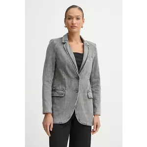 MICHAEL Michael Kors jacheta denim culoarea gri, un singur rand de nasturi, neted, MR510A75G2 imagine