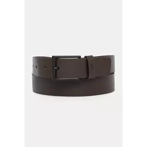 BOSS curea de piele barbati, culoarea maro imagine