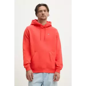 Tommy Jeans bluza barbati, culoarea portocaliu, cu glugă, neted, DM0DM20742 imagine