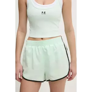 P.E Nation pantaloni scurți de antrenament Preset culoarea alb, cu imprimeu, high waist, 243S252 imagine