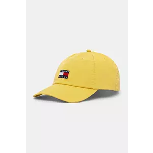 Tommy Jeans șapcă de baseball din bumbac culoarea galben, cu imprimeu imagine