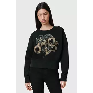 AllSaints bluza SLITHA femei, culoarea negru, cu imprimeu, W045JC imagine