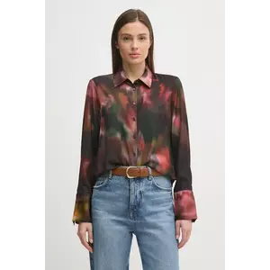 Sisley camasa femei, culoarea negru, cu guler clasic, regular, 5V2SLQ025 imagine