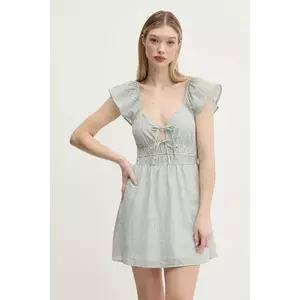 Hollister Co. rochie din bumbac culoarea verde, mini, evazată, KI359-5054 imagine