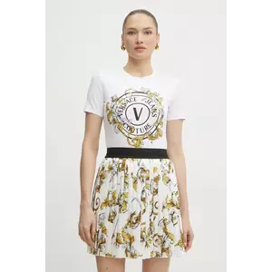 Versace Jeans Couture tricou femei, culoarea alb, 78HAHC01 CJ02C imagine