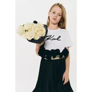 Karl Lagerfeld tricou de bumbac pentru copii culoarea alb, Z30485 imagine