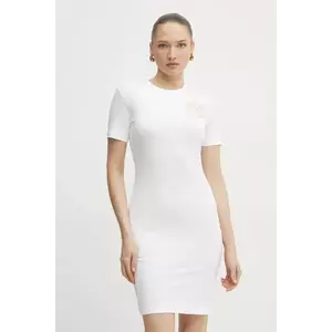Versace Jeans Couture rochie culoarea alb, mini, dreaptă, 78HAOT00 CJ03T imagine