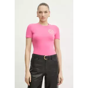 Versace Jeans Couture tricou femei, culoarea roz, 78HAHT00 CJ03T imagine
