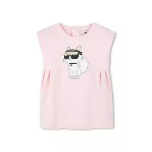 Karl Lagerfeld rochie din bumbac pentru copii culoarea roz, mini, dreaptă, Z30510 imagine