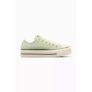 Converse tenisi din piele intoarsa Chuck Taylor All Star Lift culoarea verde, A13825C imagine