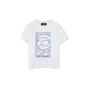 Karl Lagerfeld tricou de bumbac pentru copii culoarea alb, cu imprimeu, Z30563 imagine