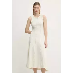 Desigual rochie NANTES culoarea bej, midi, evazată, 25SWVK54 imagine