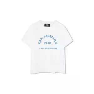 Karl Lagerfeld tricou de bumbac pentru copii culoarea alb, cu imprimeu, Z30439 imagine