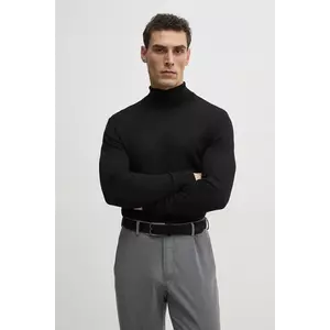 Karl Lagerfeld pulover de lana barbati, culoarea negru, light, cu guler, 551309.655094 imagine