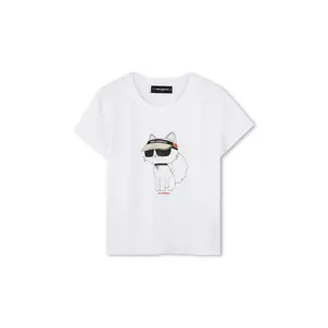 Karl Lagerfeld tricou de bumbac pentru copii culoarea alb, Z30492 imagine