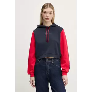 Red Bull Racing x Pepe Jeans bluza COLOUR BLOCK HOODY femei, culoarea albastru marin, cu glugă, cu imprimeu, RL580007 imagine