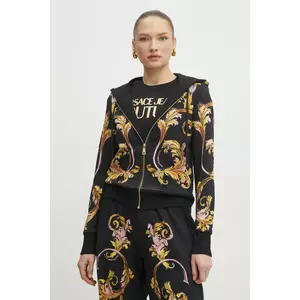 Versace Jeans Couture hanorac de bumbac femei, culoarea negru, cu glugă, modelator, 78HAI3P6 FS192 imagine