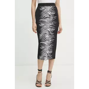 Versace Jeans Couture fusta culoarea negru, midi, drept, 78HAE8P6 JS474 imagine