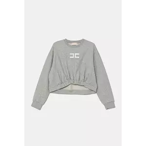 Elisabetta Franchi hanorac de bumbac pentru copii culoarea gri, cu imprimeu, EFFE143.0.FF002 imagine