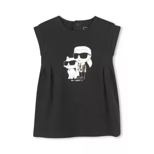 Karl Lagerfeld rochie din bumbac pentru bebeluși culoarea negru, mini, dreaptă, Z30510 imagine