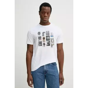 PS Paul Smith tricou din bumbac barbati, culoarea alb, cu imprimeu, M2R.011R.PP5135 imagine