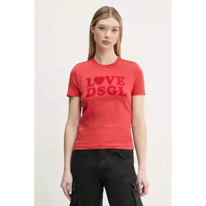 Desigual tricou LOVE DSGL femei, culoarea rosu, 25SWTK10 imagine