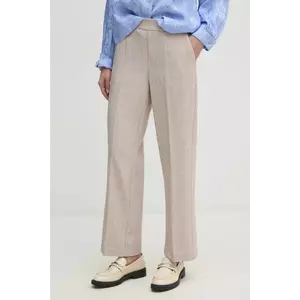 Mos Mosh pantaloni femei, culoarea bej, drept, high waist, 169210 imagine