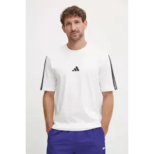 adidas tricou din bumbac Essentials barbati, culoarea alb, cu imprimeu, JW1952 imagine