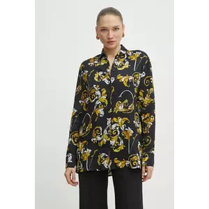 Versace Jeans Couture camasa femei, culoarea negru, cu guler clasic, regular, 78HAL222 NS639 imagine