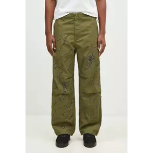 Maharishi pantaloni de bumbac Dpm: Sparse Bonsai Snopants culoarea verde, drept, 5340.OLIVE imagine