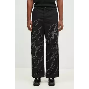 Maharishi pantaloni de bumbac Dpm: Sparse Bonsai Snopants culoarea negru, drept, 5340.BLACK imagine