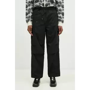 Maharishi pantaloni de bumbac Asym Cargo Track Pants culoarea negru, drept, 5307.BLACK imagine