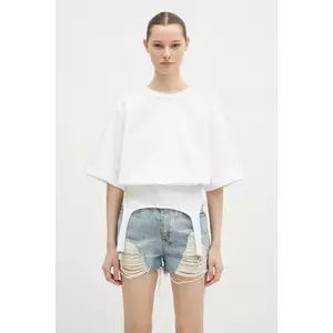 Fiorucci tricou din bumbac Suspender Belt femei, culoarea alb, W01FMTSH263CJ01WH01 imagine