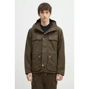 Barbour geacă Re-Engineered Durham Wax Jacket barbati, culoarea maro, de tranzitie, oversize, MWX2332 imagine