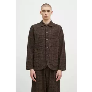 Universal Works cămașă de lână culoarea verde, cu guler clasic, regular, 31111 imagine