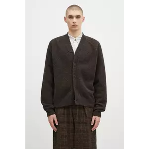 Universal Works cardigan din lână culoarea maro, 31458 imagine