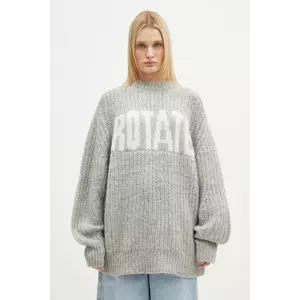 Rotate pulover de lână Knitted Logo femei, culoarea gri, călduros, 1137491789 imagine