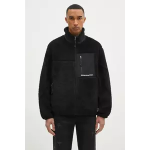 thisisneverthat geaca SP Sherpa Fleece Jacket barbati, culoarea negru, de tranzitie, TN243BOWHS01 imagine