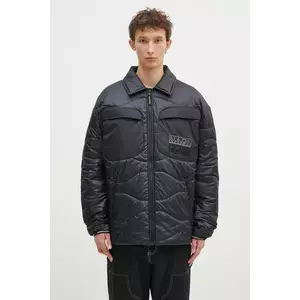 Napapijri geaca din amestec de lana A-Jaman culoarea albastru marin, de tranzitie, oversize, NP0A4I1W0411 imagine