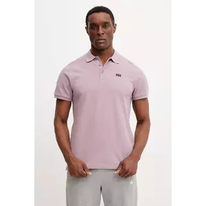 Helly Hansen polo de bumbac culoarea roz, neted imagine